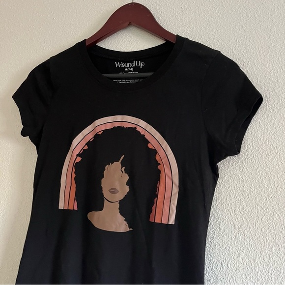 Wound Up Rainbow Lady Graphic Tee in Black - Size Medium - Picture 2 of 6